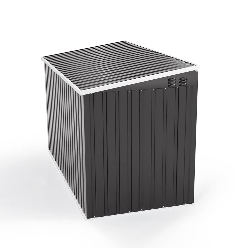 Garden Storage Shed Bike Metal Pent Tool Shed House Galvanized Steel Can Put 3-4 Bicycles (d105x W210x H130cm) | Charcoal Black