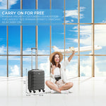 55x40x20cm Lightweight Luggage Hard Shell Cabin Suitcase 60+ Airlines Approved - Carry On Case - 4 Wheels | 55 x 40 x 20cm | Charcoal