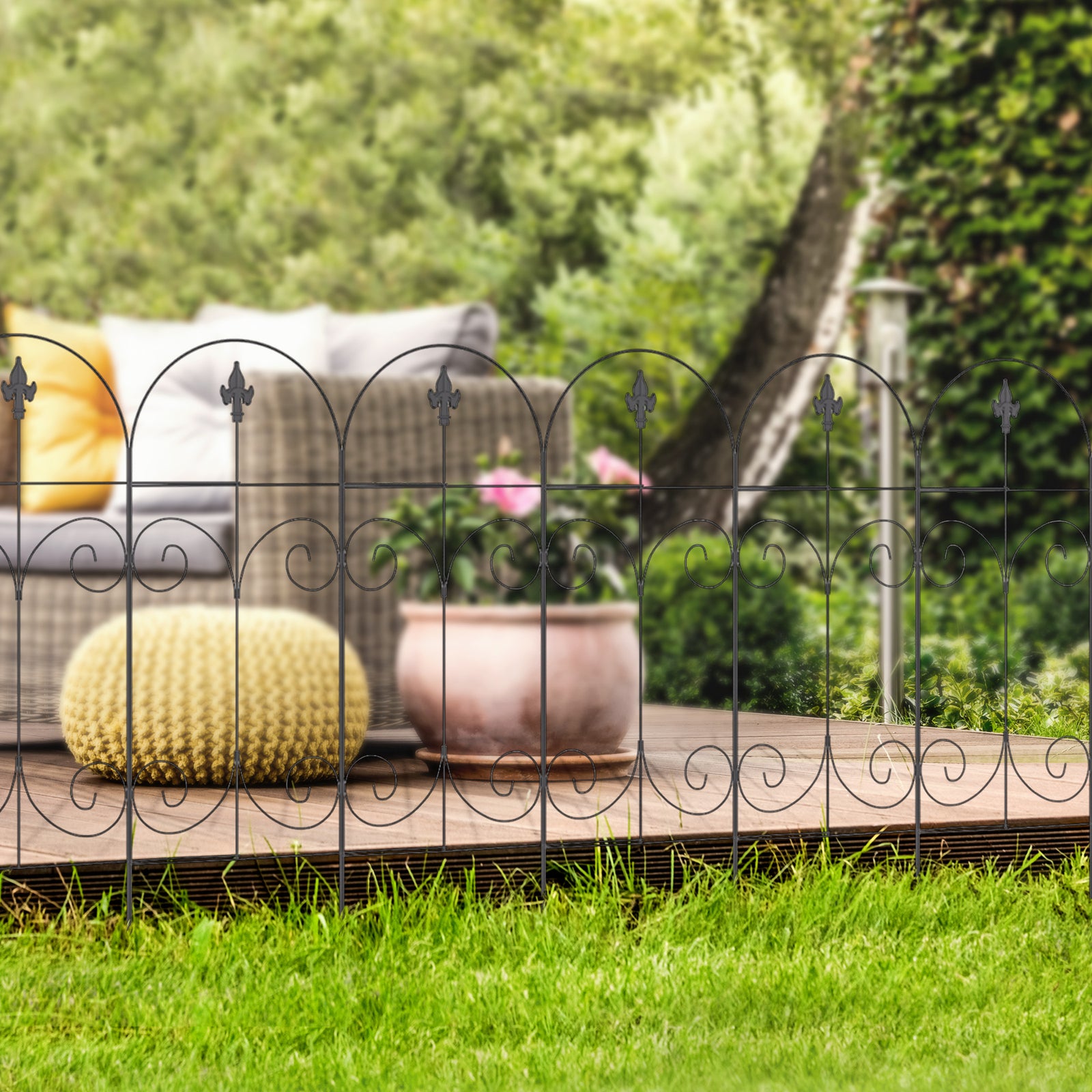 8pc Garden Fencing Panels 44in X 12.5ft Bed Border