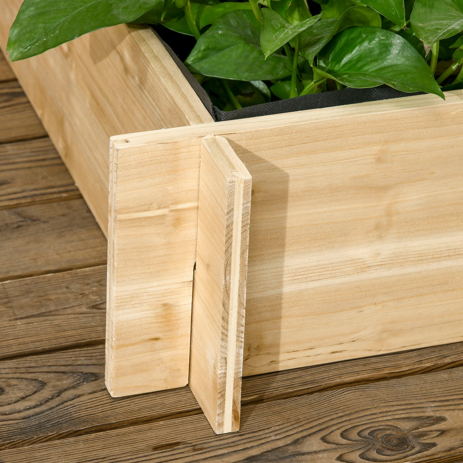 3 Tier Wooden Planter With Trellis Natural