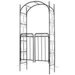 Garden Decorative Metal Arch With Gate, 108x45x215 Cm