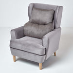 Faux Suede Back Support Thick Lumbar Cushion | Grey