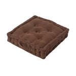 Rajput Ribbed Cotton Floor Cushion | 40cm x 40cm | Brown