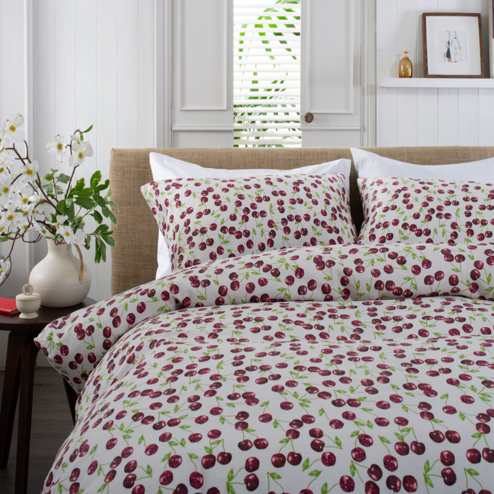 Cherry Baby Printed Cotton Rich 200 Thread Count Duvet Cover Set | Single | Multi Colour