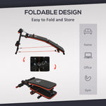 Foldable Sit Up Bench With Arm Pulling Rope | Black