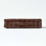 Rajput Ribbed Cotton Floor Cushion | 40cm x 40cm | Brown