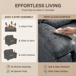 Oxford Faux Leather Sofa 2 Seater | Dark Grey