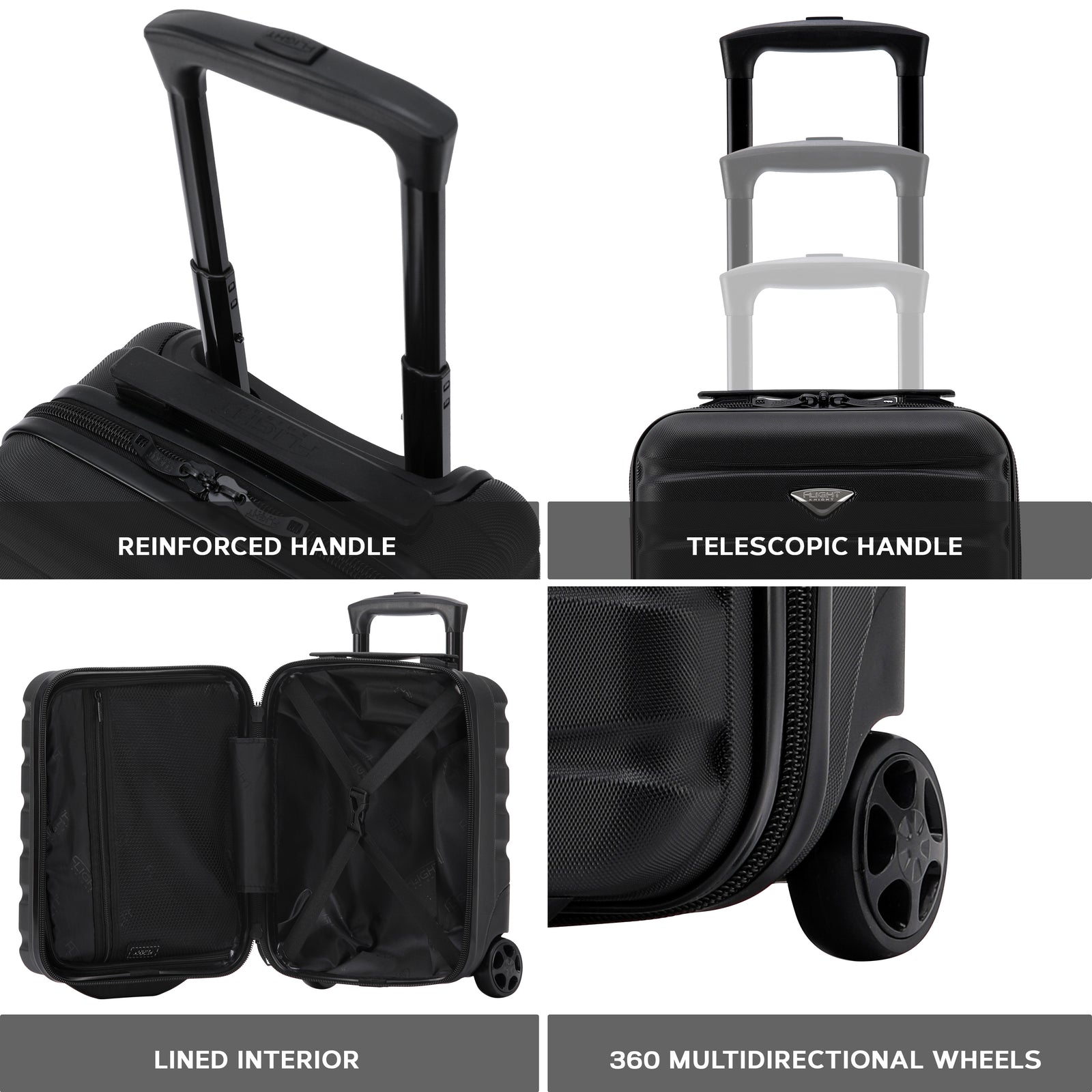 45x36x20cm Cabin Carry On Luggage with Medium Case and Large Size Check-in Hold Suitcase | Cabin | Charcoal