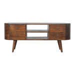 Solid Wood Chestnut Rounded Entertainment Unit