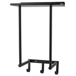 Towel Rack Wall Mounted Shelf Bathroom Storage Holder With Hooks Black | Black