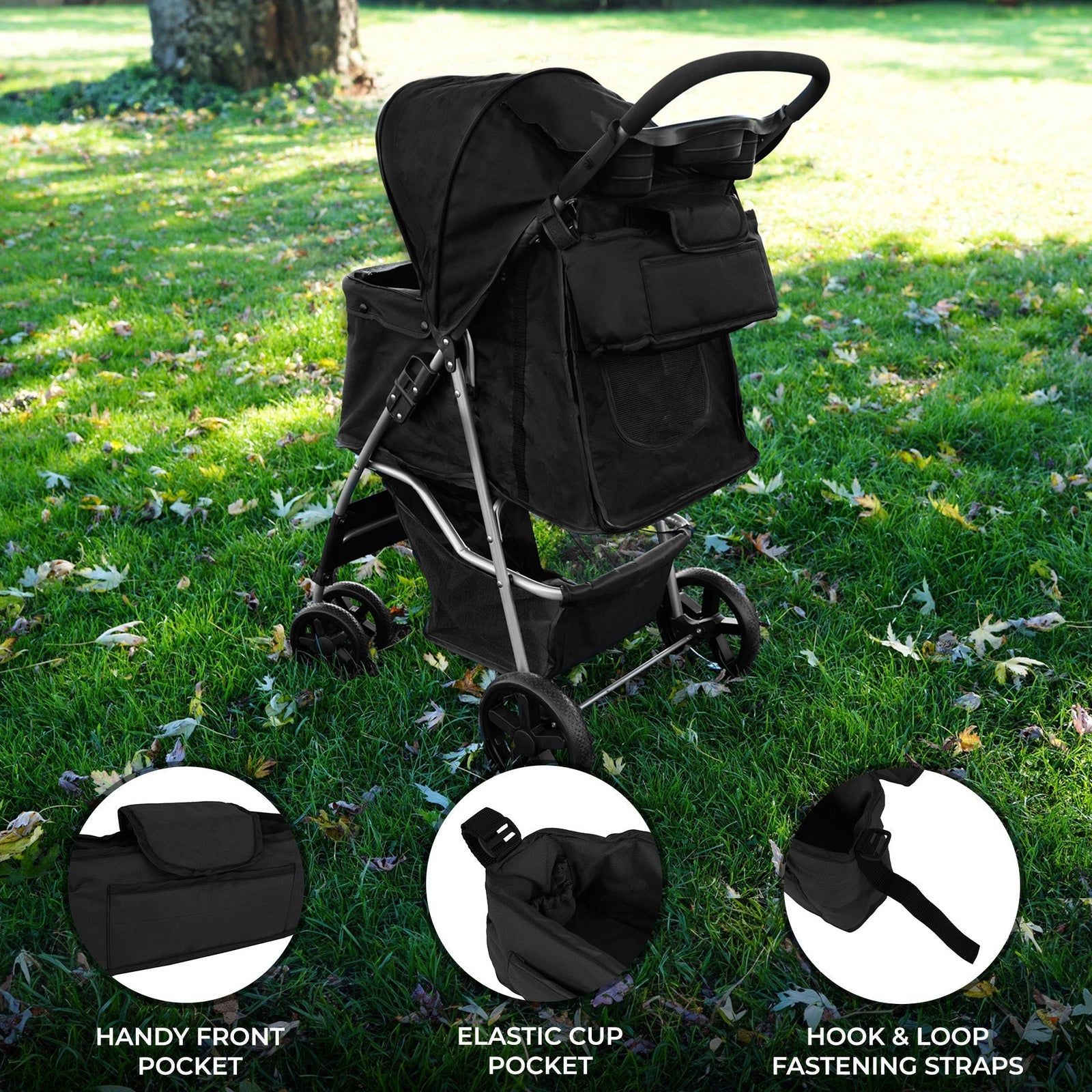 Pet Stroller Caddy Bag | Black