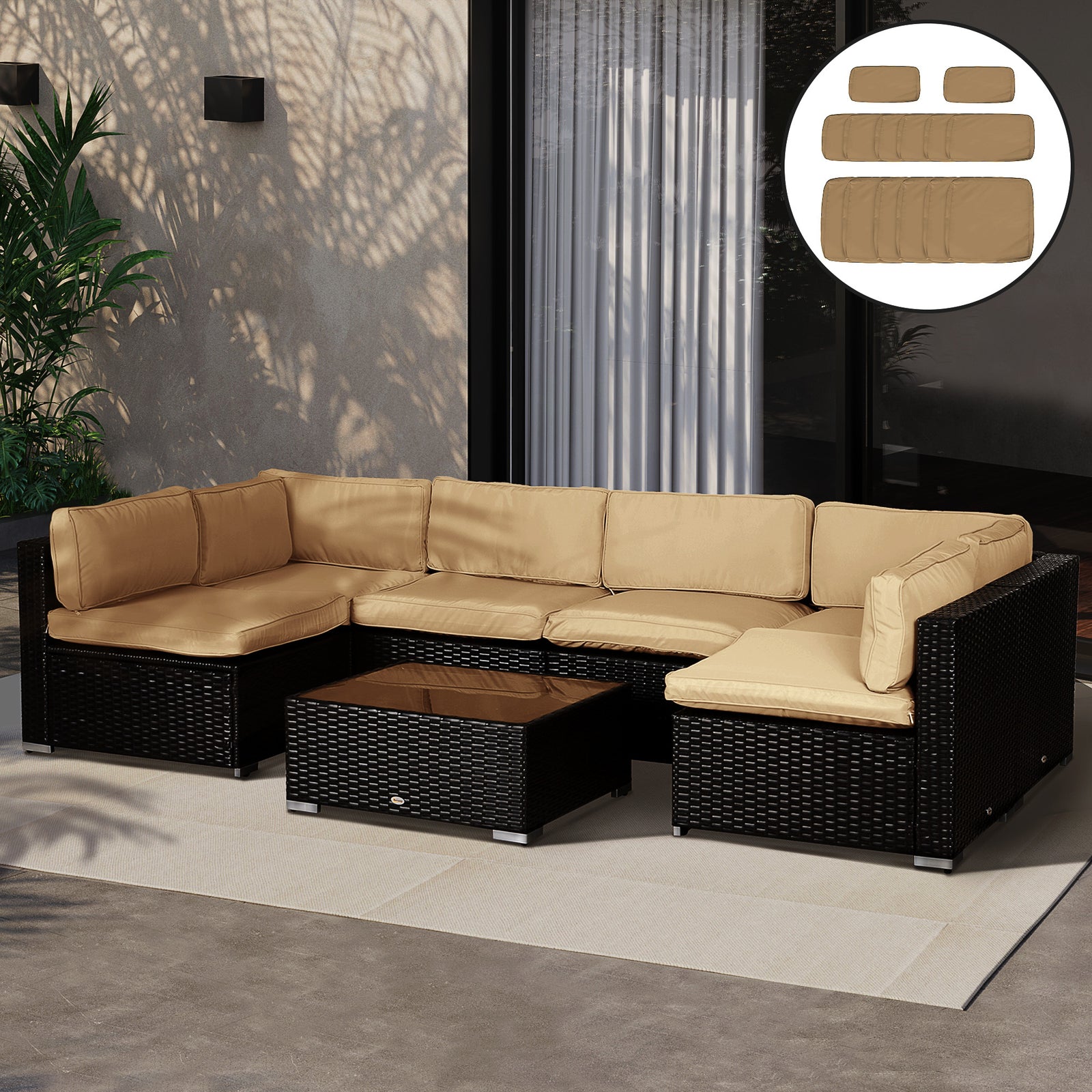Outdoor Sofa Cushion Covers | Dark Beige