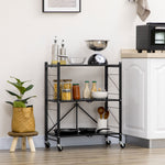 3-tier Utility Cart, Rolling Storage Trolley For Kitchen