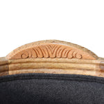 Solid Mango Wood, Upholstered Carved Battleship Tweed Pet Bed