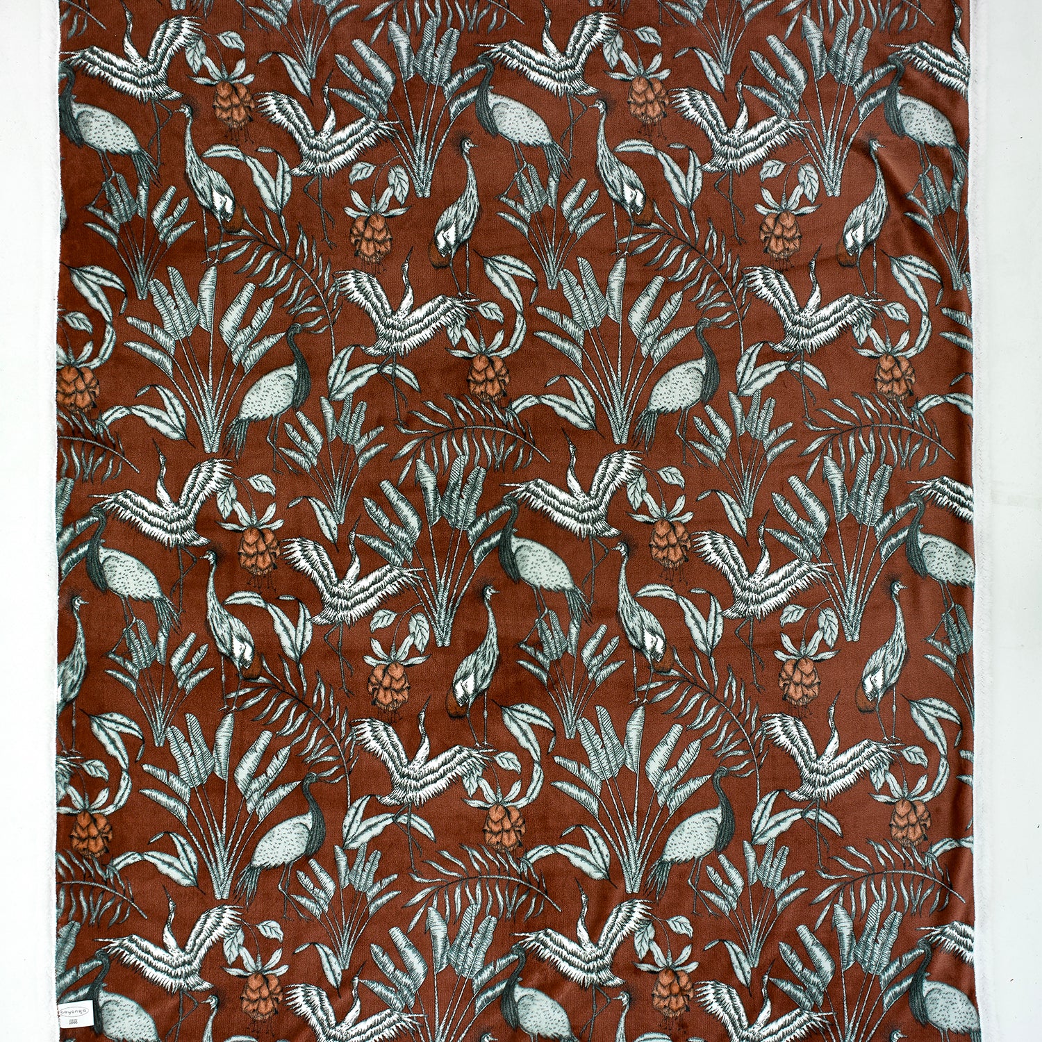 Snuggle Warm Fleece 140x180cm Throw Crane Dance Ochre