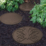 Recycled rubber Reversible Stepping Stone - Butterfly | Set of 2 | Brown