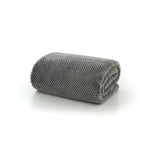 Burghley Extra Soft Faux Fur Throw 130x170cm – Chevron Pattern Decorative Blanket | 130cm x 170cm | Grey