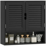 Bathroom Cabinet Wall Storage Shelves 60 X 20 X 60 Cm | Black