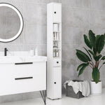 Slim Bathroom Cabinet, Toilet Roll Storage W/ Open Shelves | One Size | White