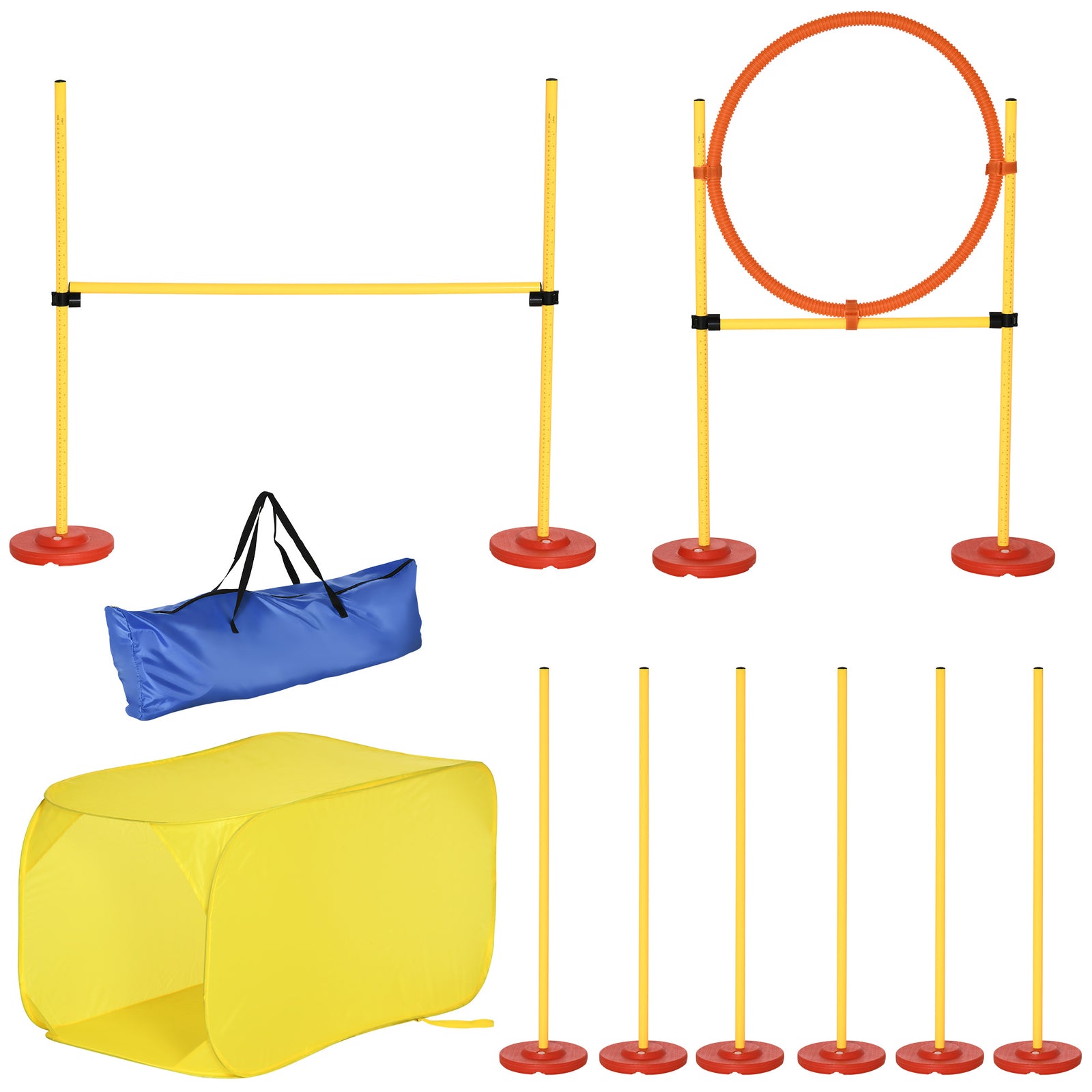 Outdoor 4 Pc Dog Pet Agility Training Garden Starter Obstacle Set For Dog