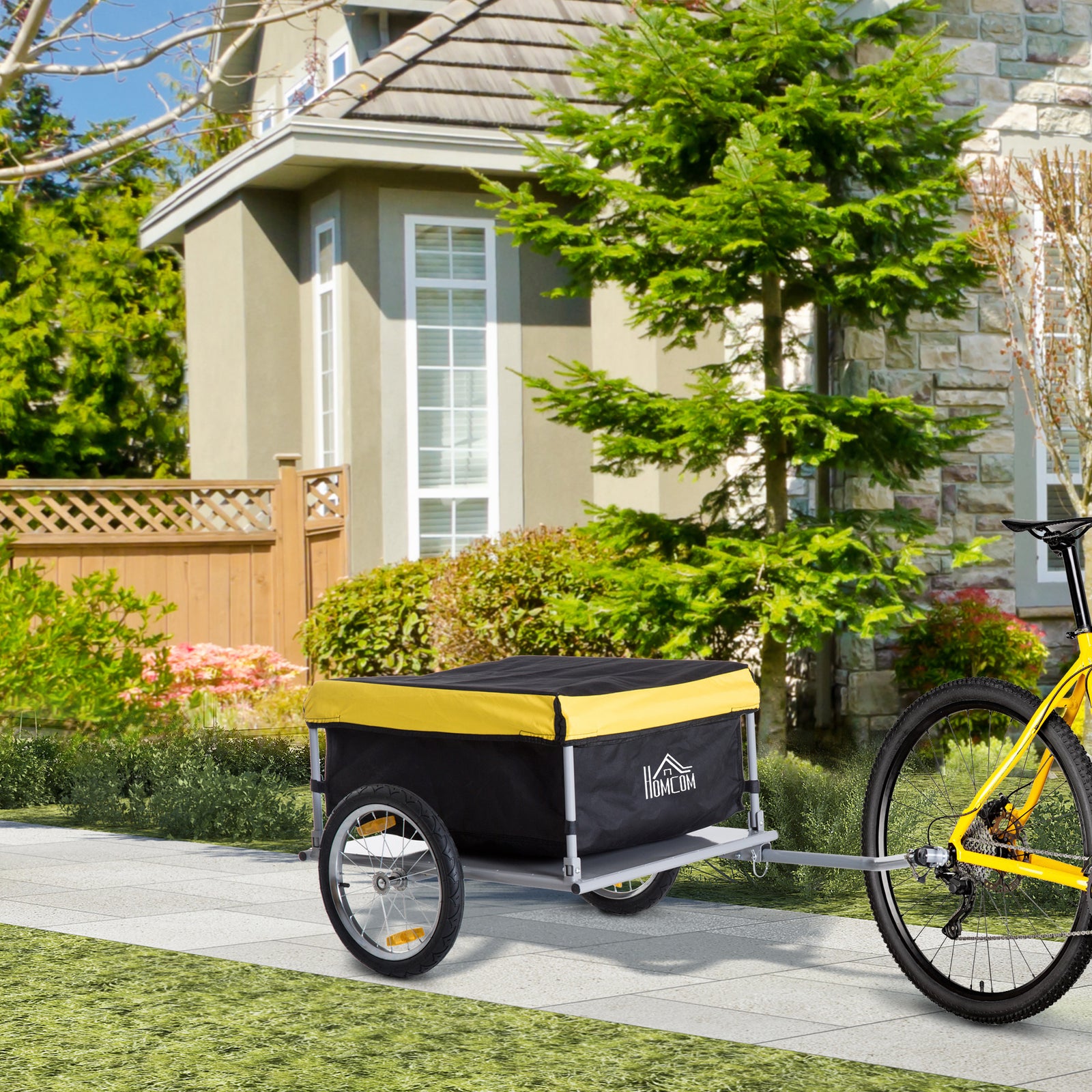 Bike Cargo Trailer Folding Yellow