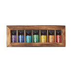 HOMESCAPES Chakra Essential Oils Gift Set With Mango Wood Case