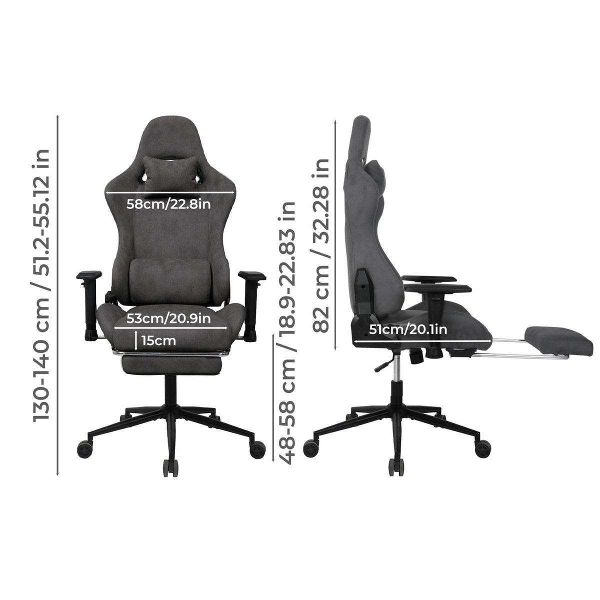 Ergonomic Office Chair 165° Reclining Executive Chair Spring Foam Cushion | Grey