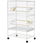 Large Bird Cage Budgie Cage For Finch Canaries Parrot With Stand | White