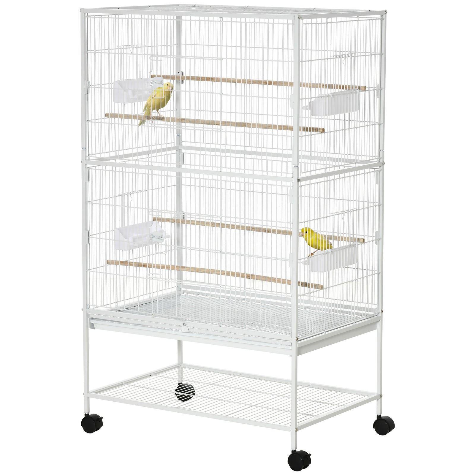 Large Bird Cage Budgie Cage For Finch Canaries Parrot With Stand | White