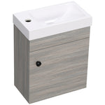 Bathroom Vanity Unit With Basin, Wall Mounted Wash Stand | One Size | Gray