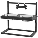 Raised Dog Bowl W/ Adjustable Height Stand, For Small Medium Large Dogs