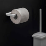 Toilet Roll Holder, White Matt, Wall-mounted, 8,5 Cm. Collection The Grid