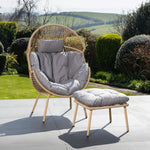 Nestara Standing Egg Chair And Stool | One Size | Grey
