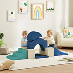 Kids Soft Play Set, 7 Piece Foam Climbing Blocks | Blue