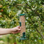 All-weather Seed Feeder, Hanging Stainless Steel Tube 30 Cm | Green