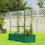 4 X 2 X 4.6ft Galvanised Raised Garden Bed With Trellis | Green