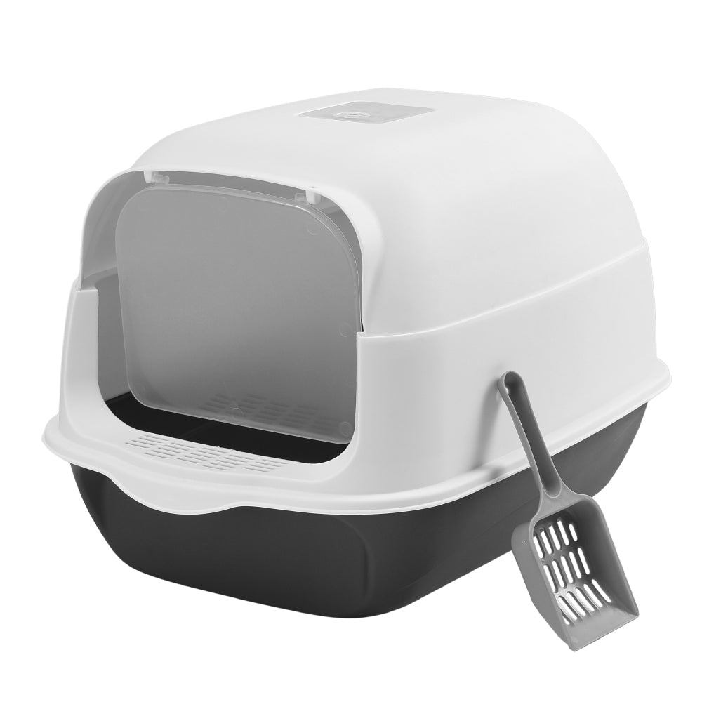 Detachable Cat Litter Box With Scoop Easy Clean Large Pet Toilet, Splash-proof, Odor Control, Portable Design | Black