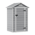4.4x3.4ft Garden Plastic Storage Shed With Lockable Hinged Door