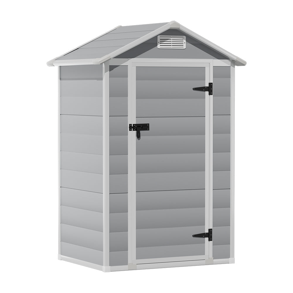 4.4x3.4ft Garden Plastic Storage Shed With Lockable Hinged Door