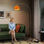 Modern Standing Lamp With Shade & Foot Switch | Orange