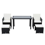 Rattan Garden Furniture Sofa Set W/ Table Chair Footrest | Black