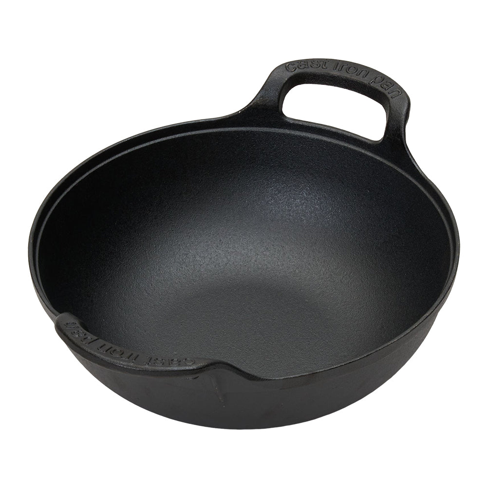 32cm/34cm/36cm Dia Cast Iron Wok With Dual Handles | Small