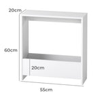 Levede Side Table With Magazine Storage End Table Narrow For Living Room White