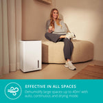 Bora Smart Dehumidifier, 12l,20l,30l/day Extraction, 4l Water Tank Or Continous Drainage | 20l | White