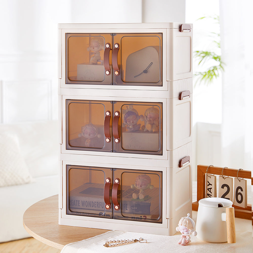 3-tier Double-door Desk Organizer Storage Box
