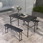 Hdpe Picnic Table Set W/ Beer Table & 2 Benches For 6