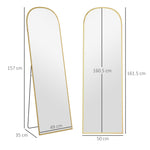 HOMCOM Full Length Mirror, Aluminium Frame Gold