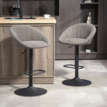 Swivel Bar Stools Set Of 2 Height Adjustable Bar Chairs | Grey