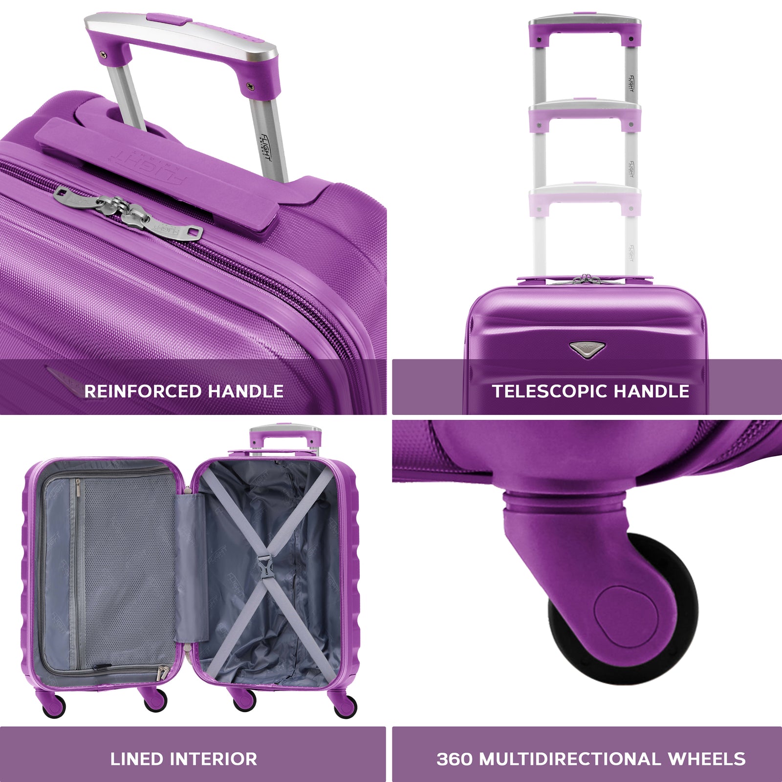 29" Large Suitcase Check-in Hold Luggage Hard Shell 4 Wheels Tsa Lock | Large | Purple