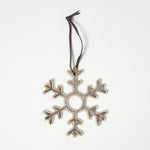 HOMESCAPES Set Of 3 Silver Christmas Ornaments Star Tree Snowflake